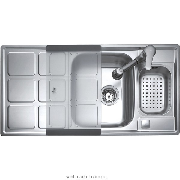 Мойка для кухни прямоугольная Teka CUADRO 60 B  1.5 чаши  оборачиваемое крыло  врезная  нержавеющая сталь  хром 88012