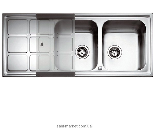 Мийка для кухні прямокутна Teka CUADRO 2B 1D 2 чаші обертається крило врізна нержавіюча сталь хром 12121001