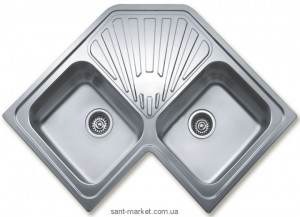 Мийка для кухні кутова Teka CLASSIC ANGULAR 2B 2 чаші крило зверху врізна нержавіюча сталь хром 10118005