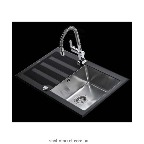 Мойка для кухни прямоугольная Teka  Lux 1B 1D LHD 78 крыло слева  врезная  нержавеющая сталь  черная 12129007