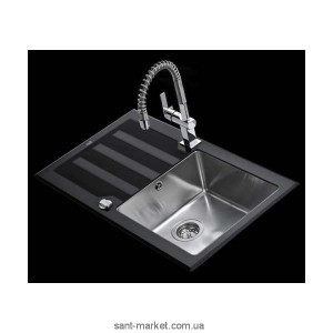 Мийка для кухні прямокутна Teka Lux 1B 1D LHD 78 крило зліва врізна нержавіюча сталь чорна 12129007