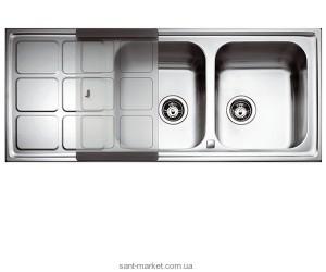 Мийка для кухні прямокутна Teka CUADRO 2B 1D 2 чаші обертається крило врізна нержавіюча сталь хром 12121001
