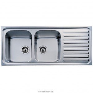 Мойка для кухни прямоугольная Teka CLASSIC 2B 1D  2 чаши  оборачиваемое крыло  врезная  нержавеющая сталь  хром 10119023