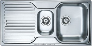 Мийка для кухні прямокутна Teka PRINCESS 1 1/2 B 1D 1.5 чаші обертається крило врізна нержавіюча сталь хром 30000184