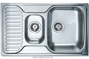 Мойка для кухни прямоугольная Teka PRINCESS 800.500  1.5 чаши  оборачиваемое крыло  врезная  нержавеющая сталь  хром 30000172