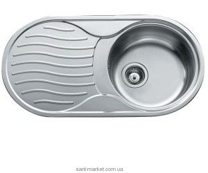 Мойка для кухни овальная Teka DR 80 1B 1D оборачиваемое крыло  врезная  нержавеющая сталь  хром 10110007