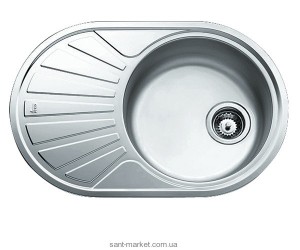 Мойка для кухни овальная Teka DR 77 1B 1D оборачиваемое крыло  врезная  нержавеющая сталь  хром микротекстура 40127303
