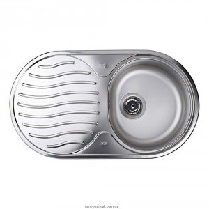 Мойка для кухни овальная Teka DR 78 1B 1D оборачиваемое крыло  врезная  нержавеющая сталь  хром матовая 10130001