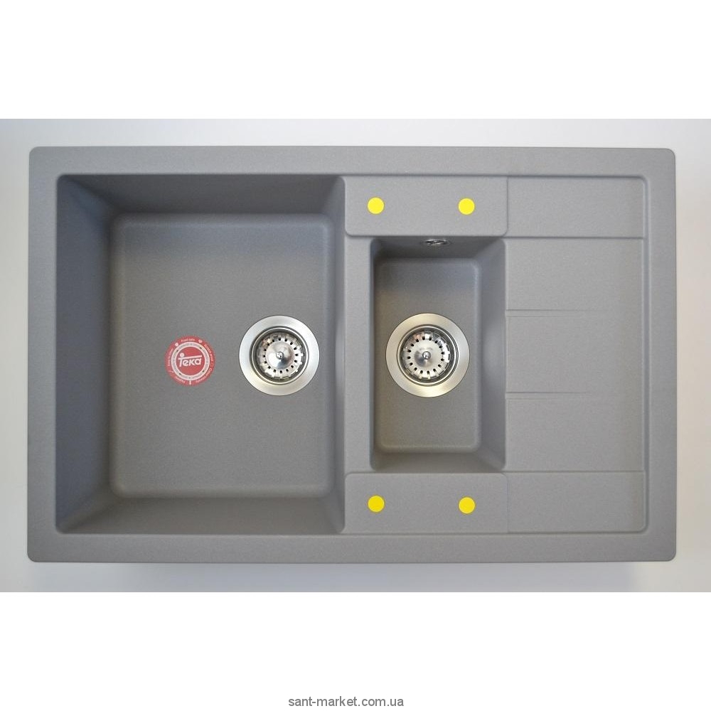 Мойка для кухни прямоугольная TEKA ASTRAL 60 B-TG  1.5 чаши  оборачиваемое крыло  врезная  гранит  серый металлик 88956