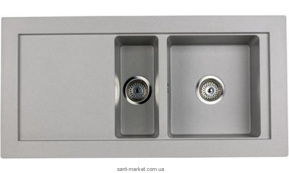 Мойка для кухни прямоугольная TEKA AURA 60B TG  1.5 чаши  оборачиваемое крыло  врезная  гранит  серый металлик 88565
