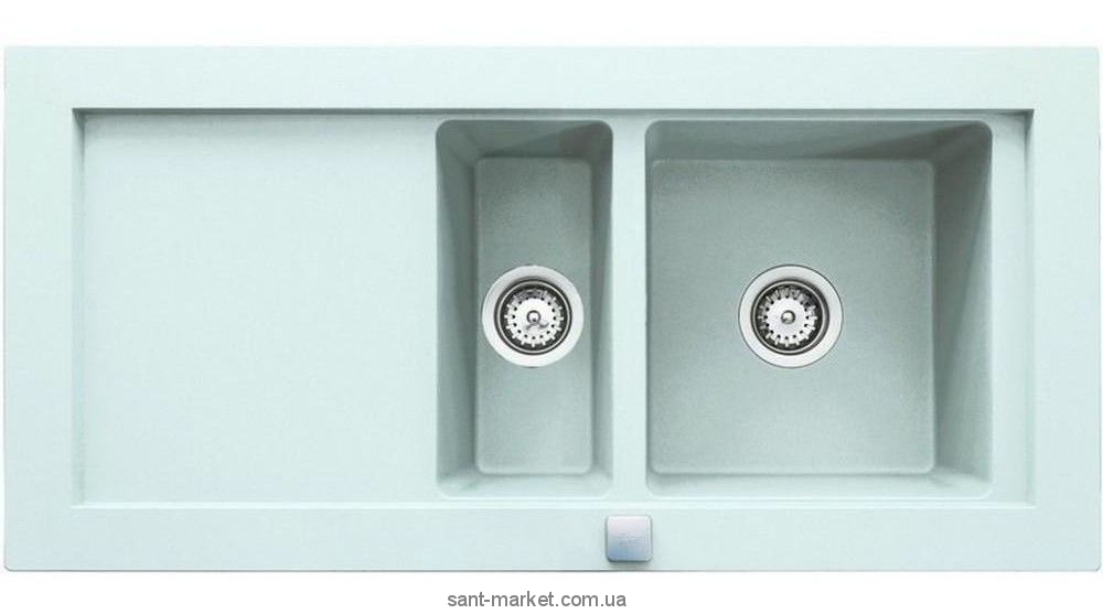 Мийка для кухні прямокутна TEKA AURA 60B TG 1.5 чаші обертається крило врізна граніт біла 88401