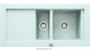 Мойка для кухни прямоугольная TEKA AURA 60B TG  1.5 чаши  оборачиваемое крыло  врезная  гранит  белая 88401