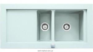 Мийка для кухні прямокутна TEKA AURA 60B TG 1.5 чаші обертається крило врізна граніт біла 88401