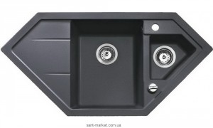Мойка для кухни Teka Astral 80 E TG  2 чаши врезная чёрный металлик 88937