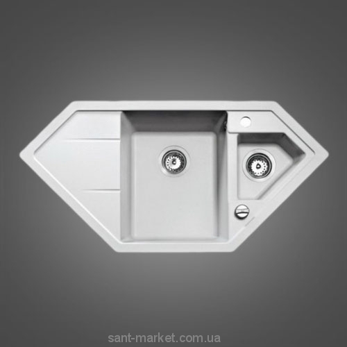 Мийка для кухні трапециевидная TEKA ASTRAL 80 E-TG 1.5 чаші крило зліва врізна граніт біла 88898