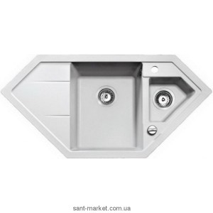 Мойка для кухни трапециевидная TEKA ASTRAL 80 E-TG  1.5 чаши  крыло слева  врезная  гранит  белая 88897