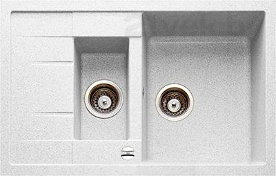 Мойка для кухни прямоугольная TEKA ASTRAL 60 B-TG  1.5 чаши  оборачиваемое крыло  врезная  гранит  белая 88921