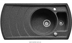 Мийка для кухні нестандартна TEKA ZENO 60B TG 1.5 чаші обертається крило врізна граніт чорний металік 88520