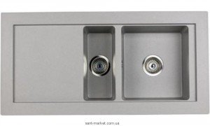 Мойка для кухни прямоугольная TEKA AURA 60B TG  1.5 чаши  оборачиваемое крыло  врезная  гранит  серый металлик 88565