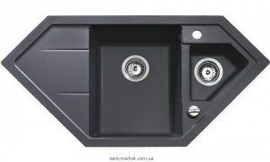 Мойка для кухни Teka Astral 80 E TG  2 чаши врезная чёрный металлик 88937