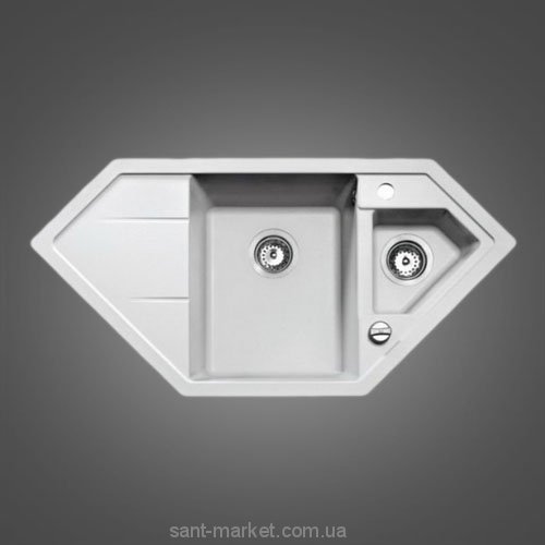 Мойка для кухни трапециевидная TEKA ASTRAL 80 E-TG  1.5 чаши  крыло слева  врезная  гранит  белая 88898