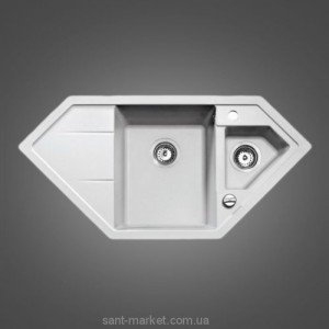 Мойка для кухни трапециевидная TEKA ASTRAL 80 E-TG  1.5 чаши  крыло слева  врезная  гранит  белая 88898