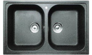 Мойка для кухни прямоугольная TEKA ALBA 90B TG  2 чаши  врезная  гранит  антрацит 88689