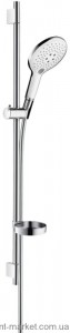 Душевой гарнитур со штангой Hansgrohe коллекция Raindance Select Unica'S/Puro хром/белый 27803400
