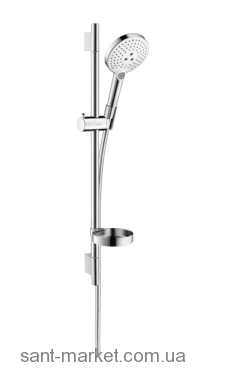 Душевой гарнитур со штангой Hansgrohe коллекция Raindance Select S EcoSmart хром/белый 26632400