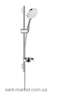 Душовий гарнітур зі штангою Hansgrohe колекція Raindance Select S EcoSmart хром / білий 26632400