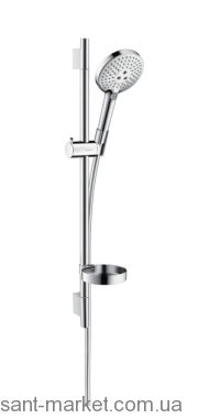 Душовий гарнітур зі штангою Hansgrohe колекція Raindance Select S Unica хром / білий 26631400