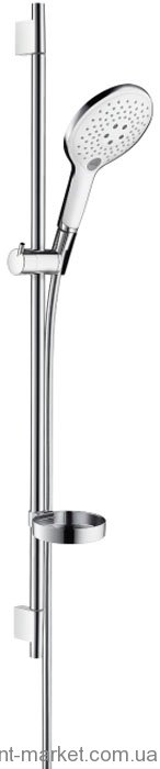 Душевой гарнитур со штангой Hansgrohe коллекция Raindance Select Unica'S/Puro хром/белый 27803400