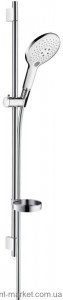 Душовий гарнітур зі штангою Hansgrohe колекція Raindance Select Unica'S / Puro хром / білий 27803400