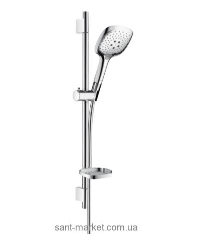 Душевой гарнитур со штангой Hansgrohe коллекция Raindance Select E с мыльницей хром/белый 27856400