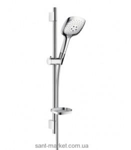 Душевой гарнитур со штангой Hansgrohe коллекция Raindance Select E с мыльницей хром/белый 27856400