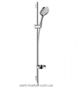 Душевой гарнитур со штангой Hansgrohe коллекция Raindance Select S EcoSmart хром/белый 26633400