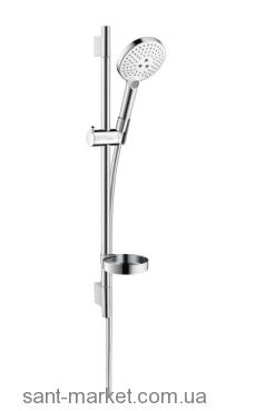 Душевой гарнитур со штангой Hansgrohe коллекция Raindance Select S EcoSmart хром/белый 26632400