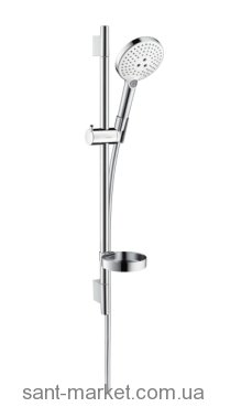 Душовий гарнітур зі штангою Hansgrohe колекція Raindance Select S EcoSmart хром / білий 26632400