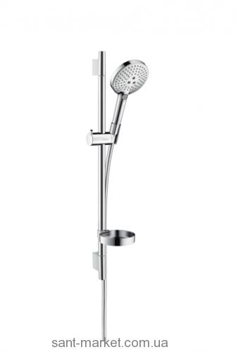 Душевой гарнитур со штангой Hansgrohe коллекция Raindance Select S с мыльницей хром/белый 26630400