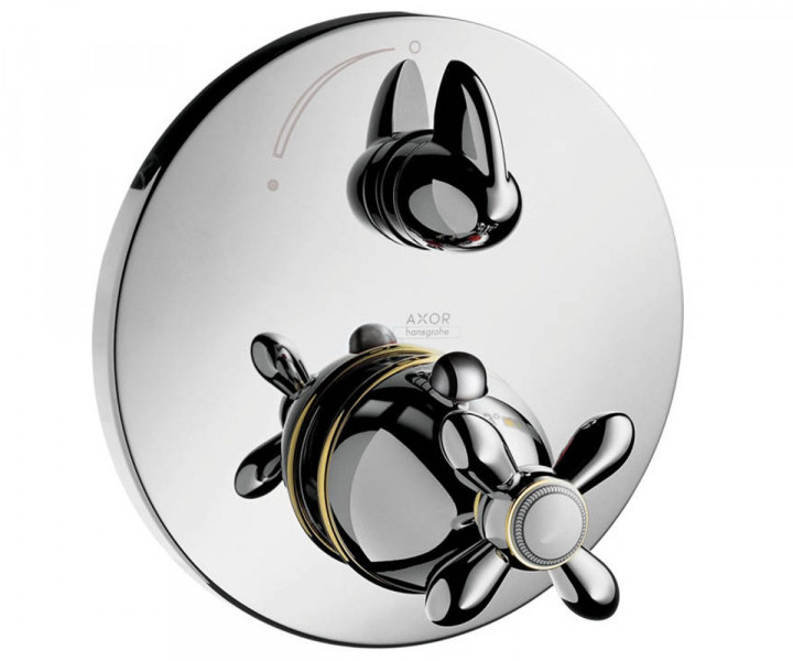 Смеситель с термостатом скрытый (встраиваемый) Hansgrohe коллекция Axor Carlton хром/золото 17705090