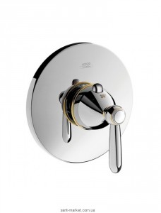 Смеситель для душа встраиваемый с термостатом Hansgrohe коллекция Axor Carlton хром/золото 17710090