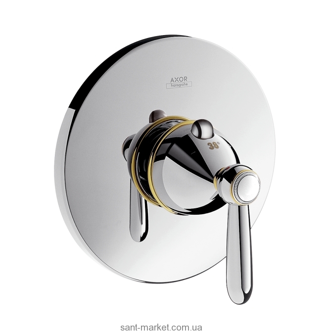 Смеситель для душа встраиваемый с термостатом Hansgrohe коллекция Axor Carlton хром/золото 17712090
