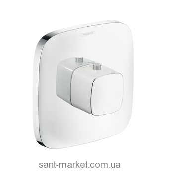 Змішувач для душа вбудований із термостатом Hansgrohe колекція PuraVida білий / хром 15772400