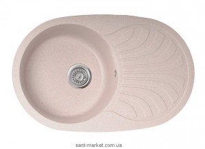 Мойка для кухни овальная Metalac X GRANIT VENERA PLUS крыло опционально  врезная  гранит  бежевая 129071