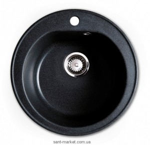 Мийка для кухні кругла Metalac X GRANIT VENERA врізна граніт чорна 113000
