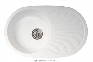 Мойка для кухни овальная Metalac X GRANIT VENERA PLUS крыло опционально  врезная  гранит  белая 129064