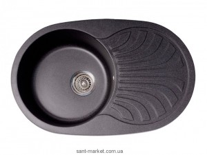 Мийка для кухні овальна Metalac X GRANIT VENERA PLUS крило опціонально врізна граніт чорна 129067