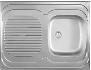 Мойка для кухни прямоугольная Metalac Standard D крыло слева  накладная  нержавеющая сталь  хром 135804
