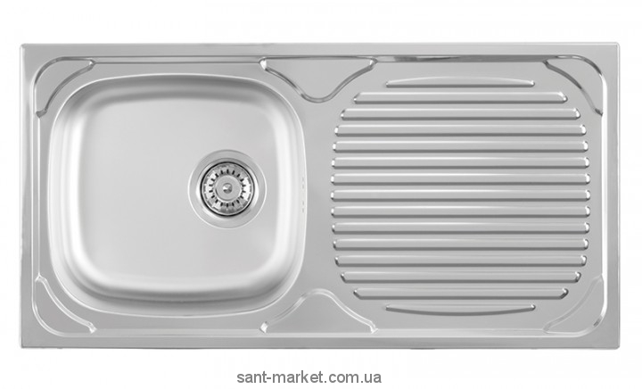 Мийка для кухні прямокутна Metalac LUNA крило опціонально врізна нержавіюча сталь хром 071936