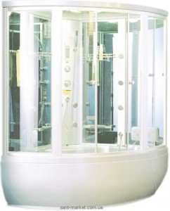 Паровой гидробокс угловой Appollo Guci-856BS 148x148x220 с ванной четверть круга